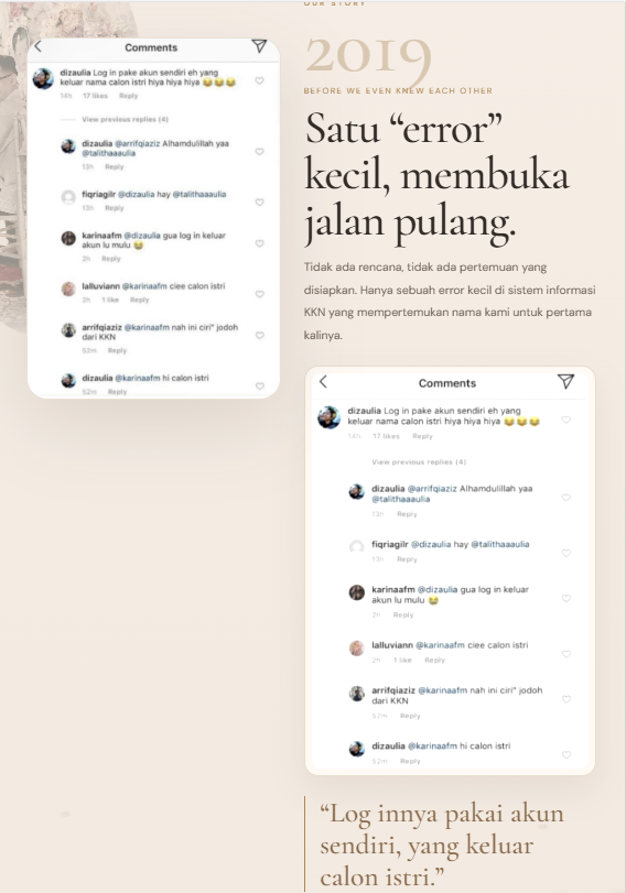 Screenshot komentar Instagram tahun 2019